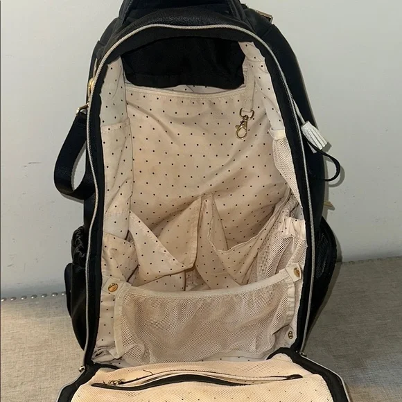 Itzi Ritzi Diaper Bag Backpack Black and Gold, Large Capacity Boss Baby Bag - Picture 6 of 10